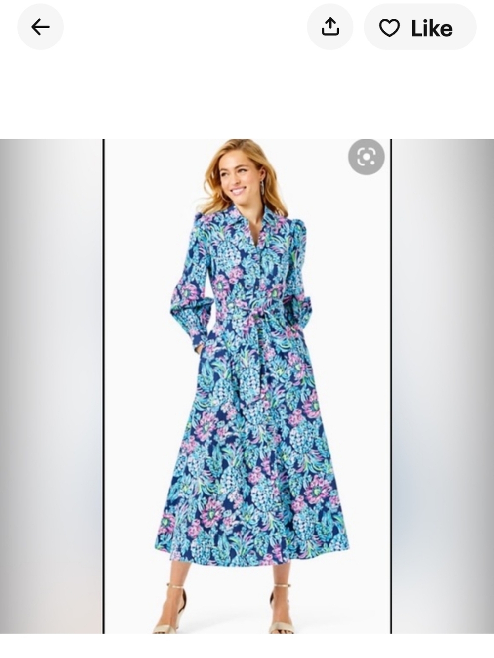 Lilly Pulitzer High Tide Mira Shirt Dress Size 6 - Picture 11 of 12